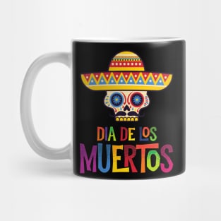 Dia de Los Muertos Sugar Skull with Sombrero Mug